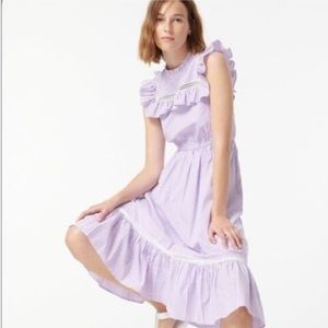 J. Crew Lavender Ruffle Midi Dress